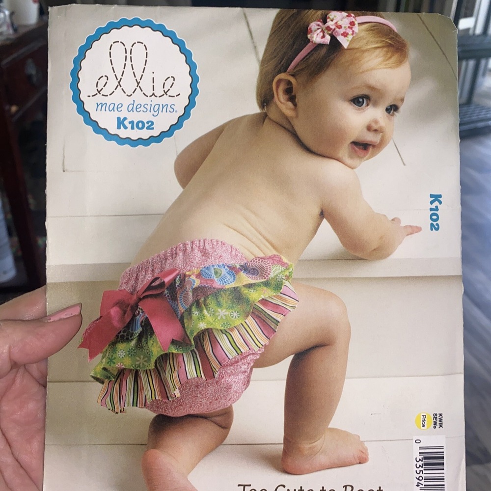 Kwik Sew K102 Ellie Mae Diaper Covers Sewing Pattern XS-XL Ruffle Bottom Uncut